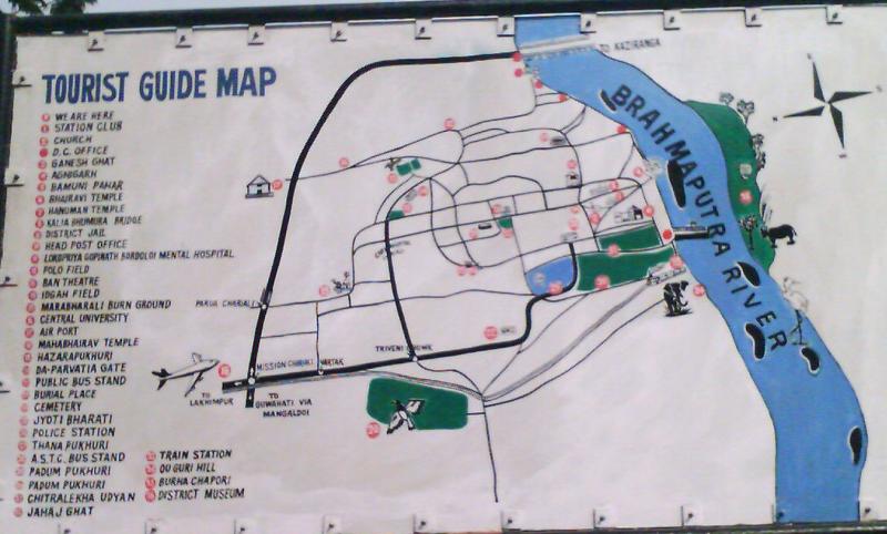 Tezpur Library, tourist Information map board