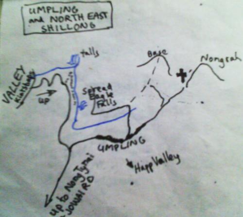 My map showing the northeast of Shillong